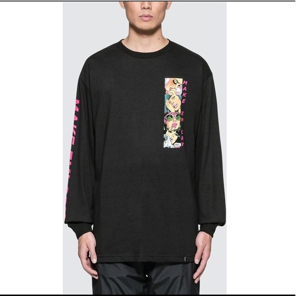 Huf Make Em Cry Black Long Sleeve Japan 